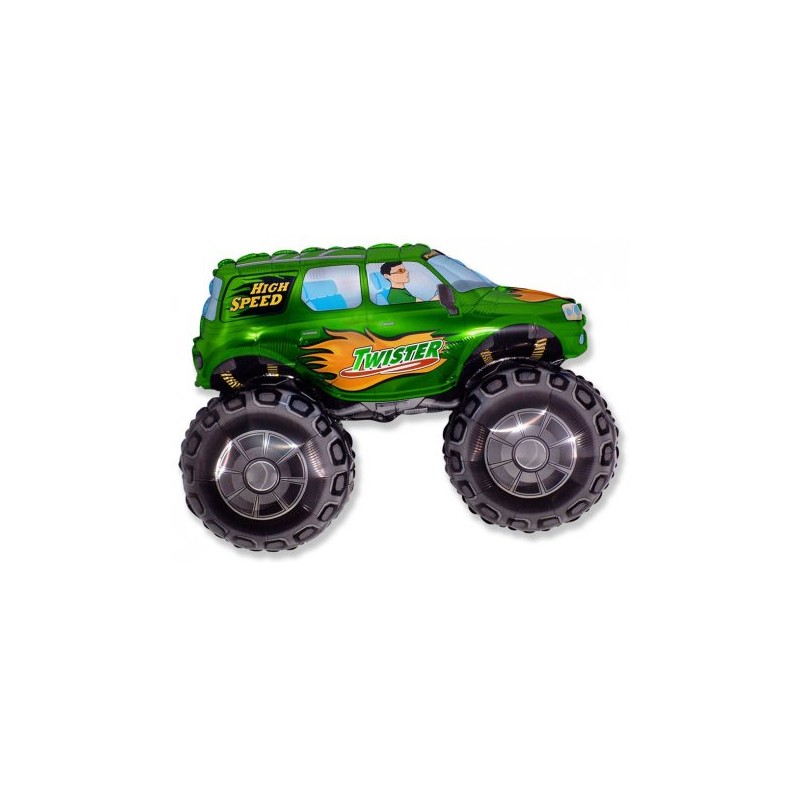 BALLON METALLIQUE MONSTER TRUCK VERT 96 X 68 CM 