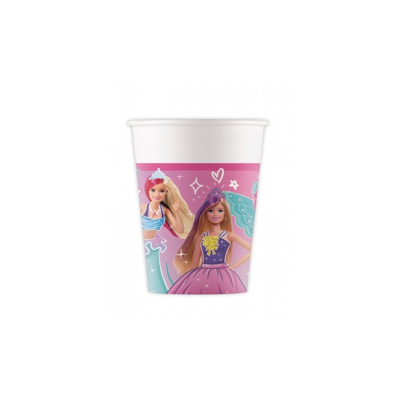 8 GOBELETS EN PAPIER BARBIE 200 ML