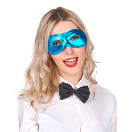 MASQUE LOUP METAL BLEU