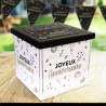 URNE JOYEUX ANNIVERSAIRE NOIR DORE BLANC 20 X 20 X 20 CM 