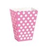 8 BOITES POP CORN ROSE ET BLANC A POIS