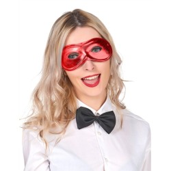 MASQUE LOUP METAL ROUGE