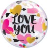 BALLON BUBBLES 56CM LOVE YOU