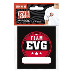 12 STICKERS TEXTILE EVG ENTERREMENT DE VIE DE GARCON