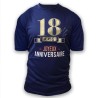 T SHIRT A DEDICACER 18 ANS BLEU ET OR 