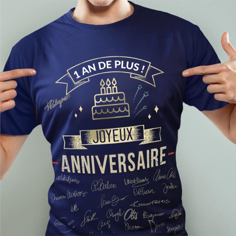 Fashion tee shirt joyeux anniversaire