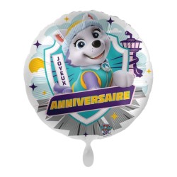 BALLON METALLIQUE ROND 43CM JOYEUX ANNIVERSAIRE PAW PATROL