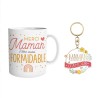 COFFRET CADEAU MERCI MAMAN  MUG + PORTE CLE