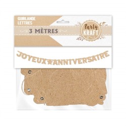 GUIRLANDE LETTRE JOYEUX ANNIVERSAIRE PARTY KRAFT 3M