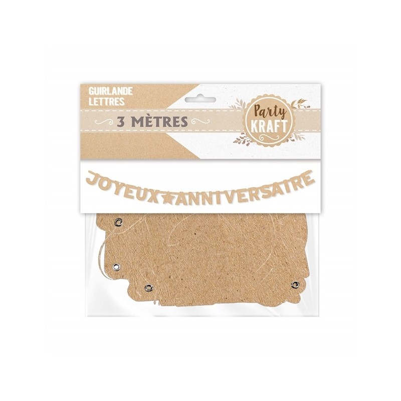 GUIRLANDE LETTRE JOYEUX ANNIVERSAIRE PARTY KRAFT 3M