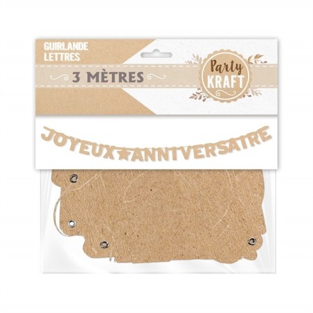 GUIRLANDE LETTRE JOYEUX ANNIVERSAIRE PARTY KRAFT 3M