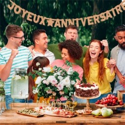 GUIRLANDE LETTRE JOYEUX ANNIVERSAIRE PARTY KRAFT 3M