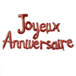 GUIRLANDE BALLON  JOYEUX ANNIVERSAIRE TERRACOTTA 3 METRES 