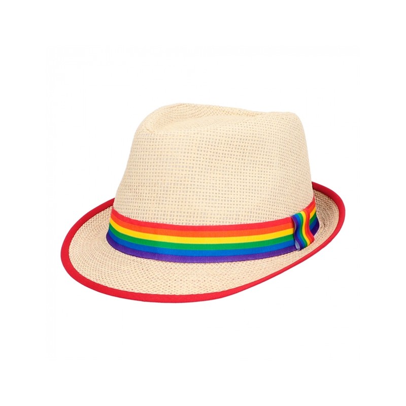 CHAPEAU BORSALINO NATUREL AVEC BANDEAU MULTICOLORE 