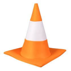 CHAPEAU CONE DE CHANTIER ORANGE ET BLANC