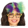 LUNETTES STRASS ET PLUMES AUX COULEURS DE CARNAVAL LUNETTES STRASS ET PLUMES AUX COULEURS DE CARNAVAL