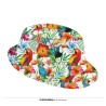 CHAPEAU BORSALINO EN TISSU THEME TROPICAL HAWAI