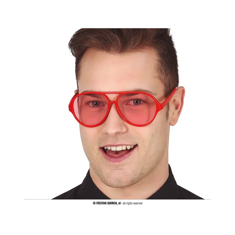 LUNETTES FORME PILOTE PLASTIQUE ROUGE