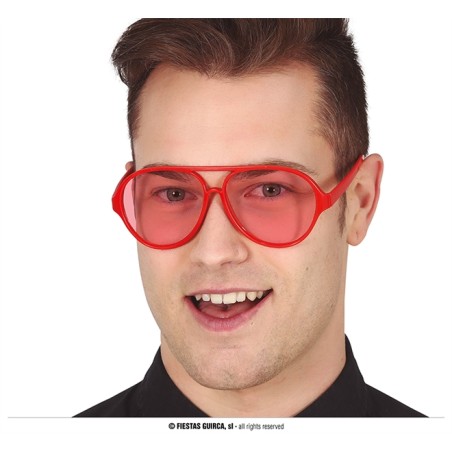 LUNETTES FORME PILOTE PLASTIQUE ROUGE