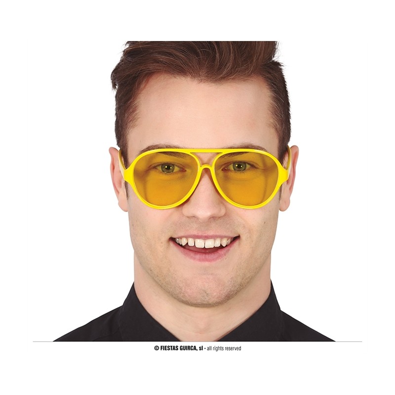 LUNETTES FORME PILOTE PLASTIQUE JAUNE