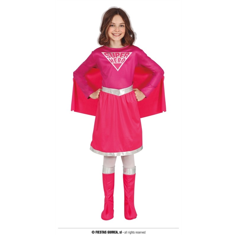 DEGUISEMENT SUPERHERO ROSE TAILLE 5-6 ANS  DEGUISEMENT SUPERHERO ROSE TAILLE 5-6 ANS