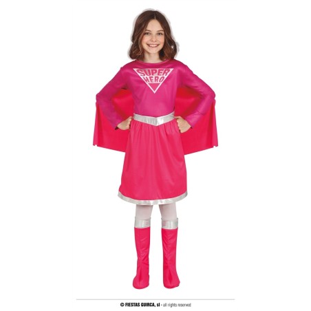 DEGUISEMENT SUPERHERO ROSE TAILLE 5-6 ANS 