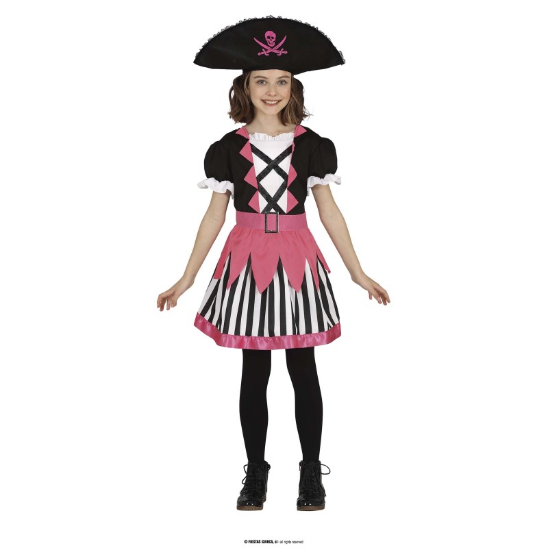 DEGUISEMENT PIRATE ROBE COURTE ROSE NOIRE ET BLANCHE TAILLE 10-12 ANS DEGUISEMENT PIRATE ROBE COURTE ROSE NOIRE ET BLANCHE TAILLE 10-12 ANS
