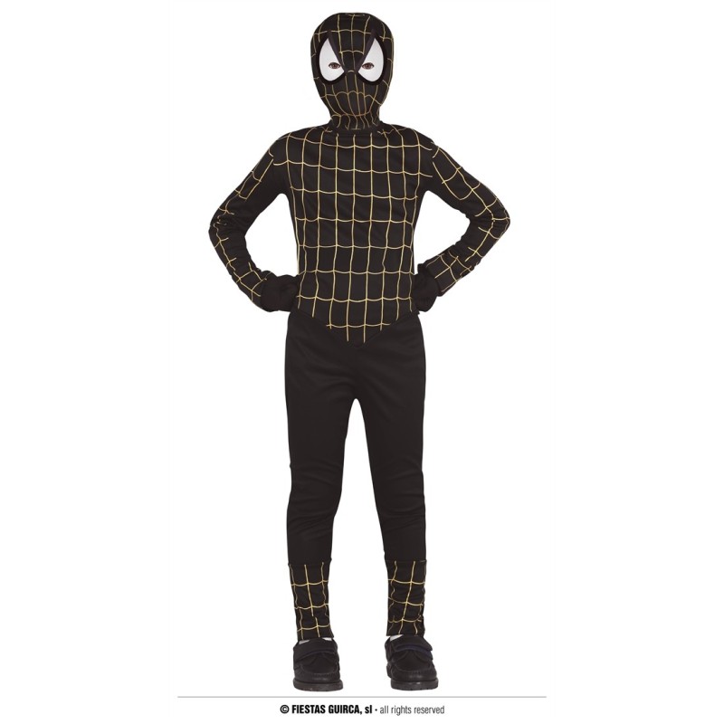 DEGUISEMENT SPIDER NOIR BLACK HEROS TAILLE 10-12 ANS 