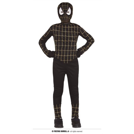 DEGUISEMENT SPIDER NOIR BLACK HEROS TAILLE 10-12 ANS 