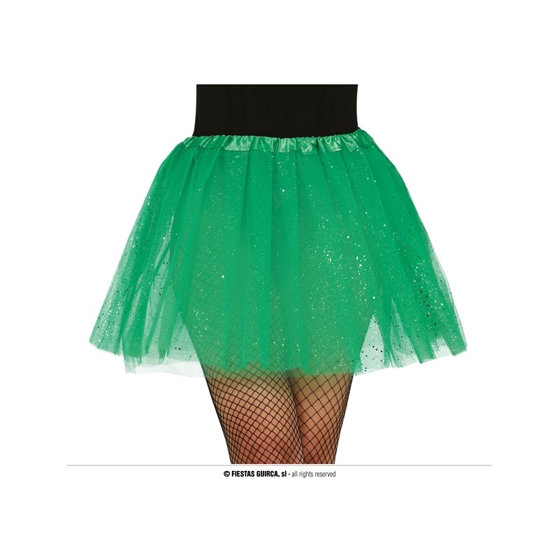 TUTU VERT FONCE A PAILLETTE 40 CM 