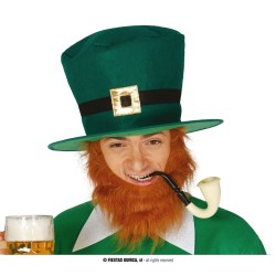 CHAPEAU HAUT DE FORME EN FEUTRE VERT ST PATRICK AVEC BOUCLE