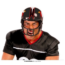 CASQUE FOOTBALL AMERICAIN NOIR-ROUGE