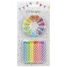 24 BOUGIES MULTICOLORES ARC EN CIEL AVEC 12 BOBECHES