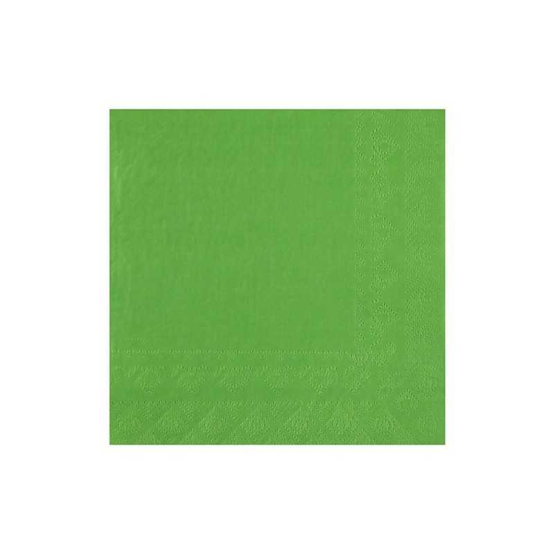25 SERVIETTES PAPIER CRYSTAL VERT POMME 33 X 33 CM