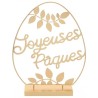 DECORATION OEUF A POSER JOYEUSES PAQUES METAL DORE 28 CM HT 