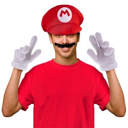 SET SUPER MARIO CASQUETTE GANTS ET MOUSTACHE