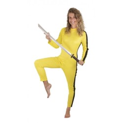 DEGUISEMENT COMBINAISON JAUNE ET NOIR KUNG-FU TAILLE L-XL