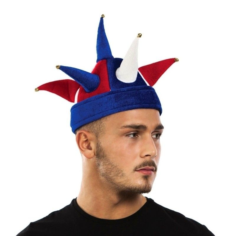 CHAPEAU FOU DU ROI ADULTE BLEU, BLANC, ROUGE