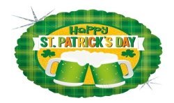 BALLON METALLIQUE ROND HAPPY ST PATRICK'S DAY 46CM 