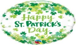 BALLON METALLIQUE ROND HAPPY ST PATRICK'S DAY 46CM