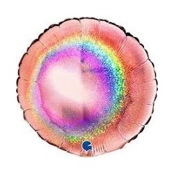 BALLON METALLIQUE ROND GLITTER ROSE GOLD 46CM
