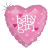 BALLON METALLIQUE COEUR BABY GIRL 46CM HOLOGRAPHIQUE  BALLON METALLIQUE COEUR BABY GIRL 46CM HOLOGRAPHIQUE