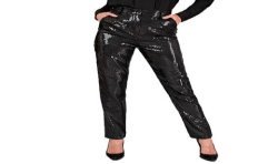 DEGUISEMENT PANTALON FEMME SEQUIN NOIR TAILLE S