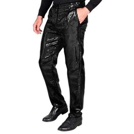 DEGUISEMENT PANTALON HOMME SEQUIN NOIR TAILLE XL