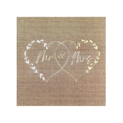 20 SERVIETTES MARIAGE NATUREL 33 X 33 CM 