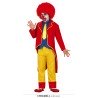 DEGUISEMENT HOMME CLOWN VESTE ROUGE PANTALON JAUNE CHEMISE BLEU TAILLE M