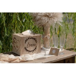 TIRELIRE MARIAGE NATUREL 22 X 30 CM 