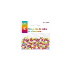 CONFETTIS DE TABLE 60 ANS MULTICOLORE