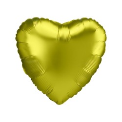 BALLON METALLIQUE COEUR SATIN LUXE CITRON VERT 43CM