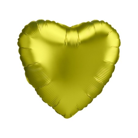 BALLON METALLIQUE COEUR SATIN LUXE CITRON VERT 43CM 